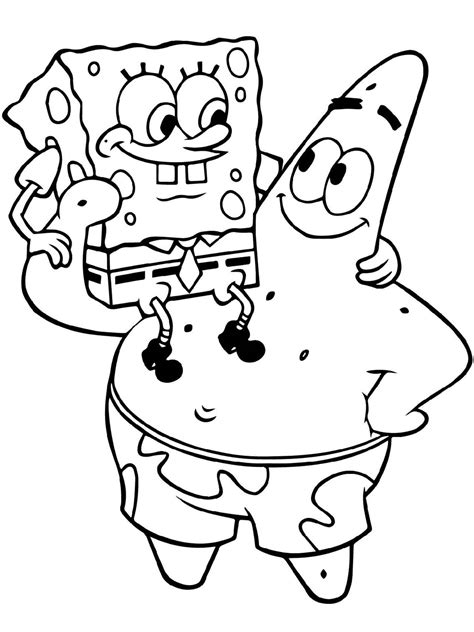 spongebob tekenen|spongebob en patrick kleurplaat.
